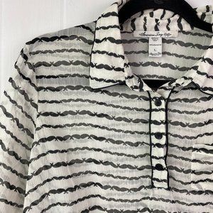 {Free in bundle 💸🎁} American Rag Cie | L. Sheer Mustache Printed Top